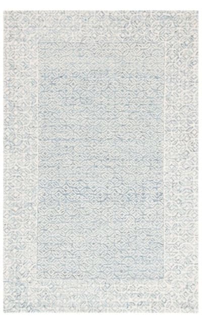 Abstract Abt342n Blue - Ivory Area Rug