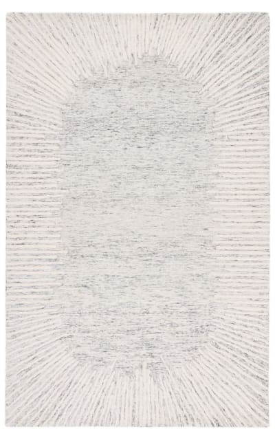 Abstract Abt478f Grey - Ivory Area Rug