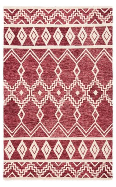 Abstract Abt851q Red - Ivory Area Rug