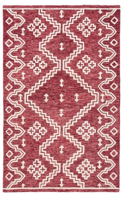 Abstract Abt852q Red - Ivory Area Rug
