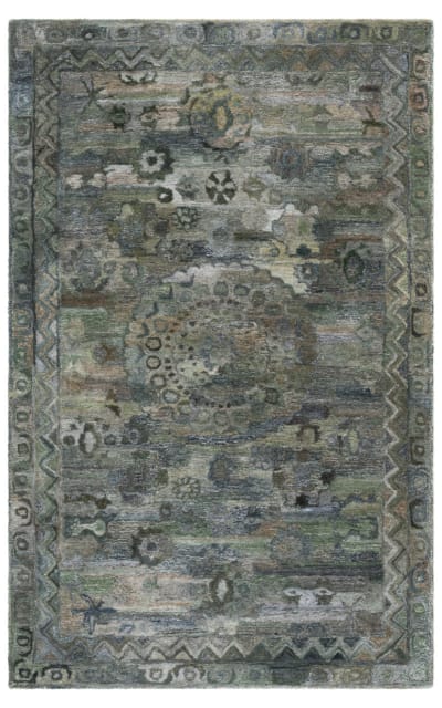 Anatolia AN411X Dark Green - Brown Area Rug