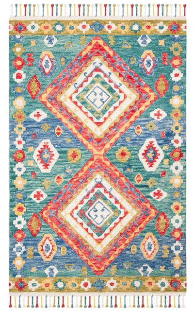 Aspen Apn119y Green - Red Area Rug