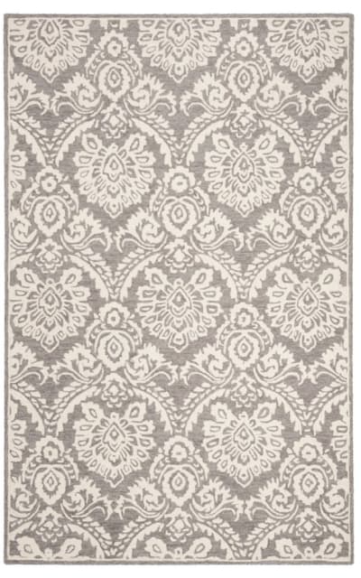 Blossom Blm106f Dark Grey - Ivory Area Rug