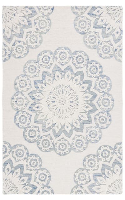 Blossom Blm108M Ivory - Blue Area Rug