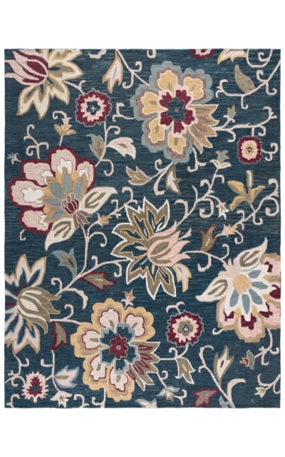 Blossom BLM117N Navy - Red Area Rug