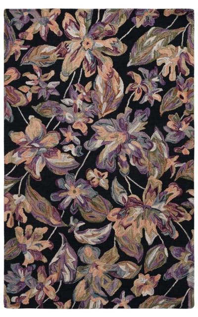 Blossom Blm461Z Black - Plum Area Rug