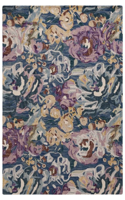 Blossom Blm463L Light Blue - Plum Area Rug