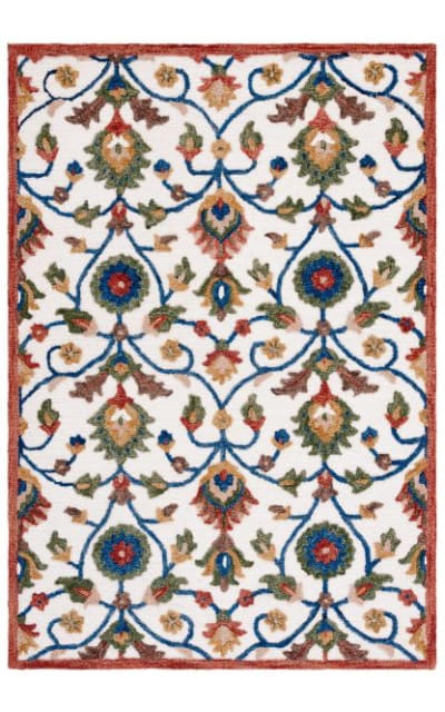 Blossom Blm562a Ivory - Green Area Rug