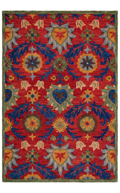 Safavieh Blossom Blm563q Red - Blue Area Rug