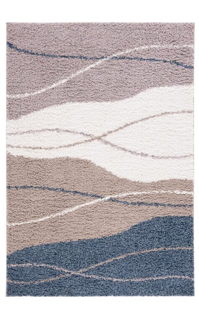 Calico Shag Clc108E Taupe - Blue Area Rug
