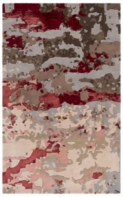 Fifth Avenue FTV755F Grey - Red Area Rug