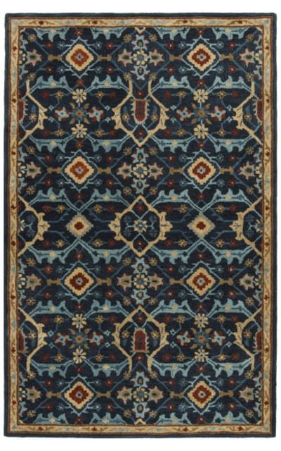 Heritage Hg416n Navy - Multi Area Rug