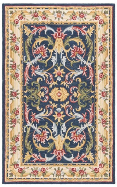 Heritage Hg657n Navy - Ivory Area Rug
