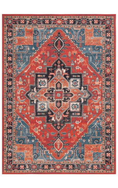 Journey JNY102P Rust - Blue Black Area Rug