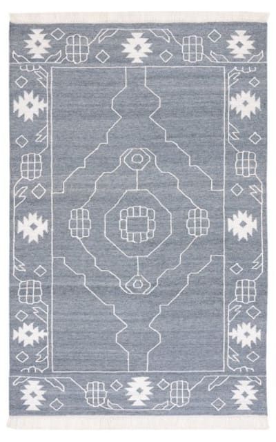 Kilim Klm763h Dark Grey - Ivory Area Rug