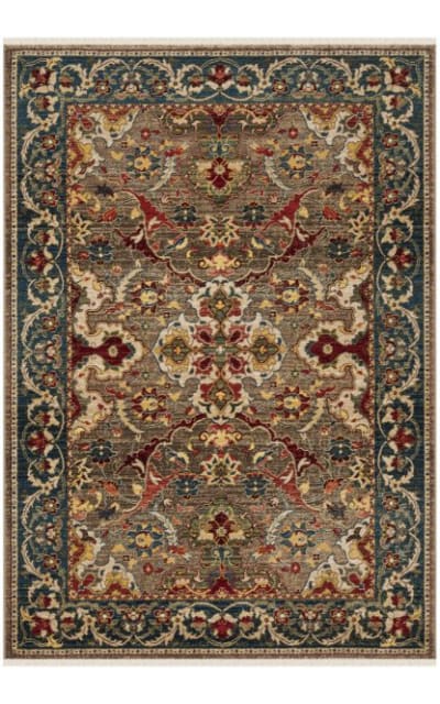 Kashan Ksn307e Taupe - Blue Area Rug