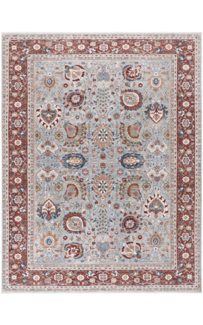Lauren Ralph Lauren LRL1412F Grey Blue - Red Area Rug