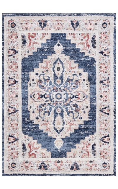 Luna Lun103N Navy - Beige Area Rug
