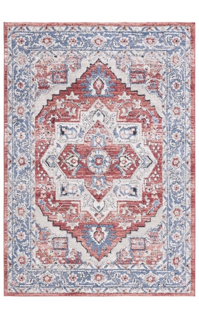 Luna Lun105B Beige - Blue Rust Area Rug