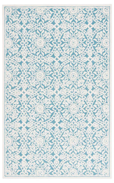 Metro MET256L Teal - Ivory Area Rug