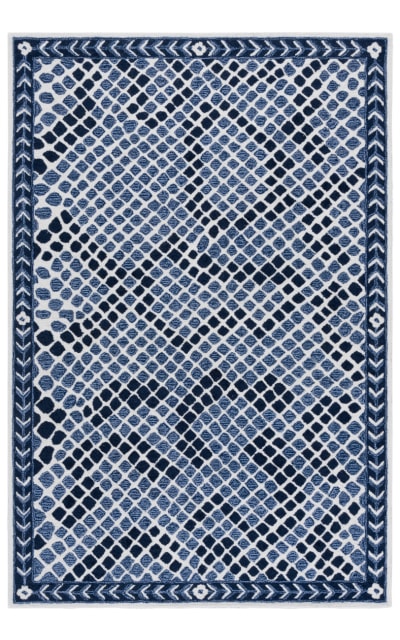 Metro MET758N Navy - Ivory Area Rug