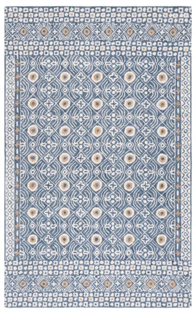 Micro-Loop MLP801M Blue - Ivory Area Rug