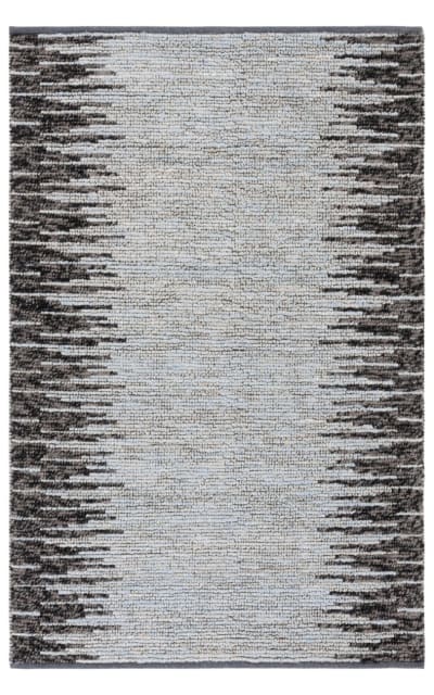 Natural Fiber NF953L Light Blue - Black Area Rug