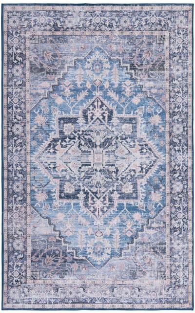 Tucson TSN137M Blue - Charcoal Area Rug