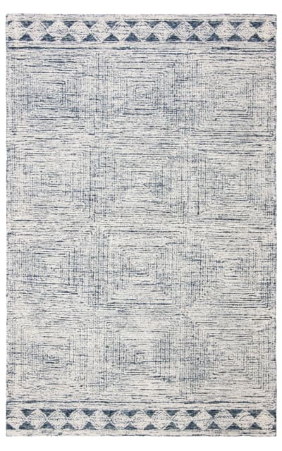 Abstract ABT349N Ivory - Navy Area Rug