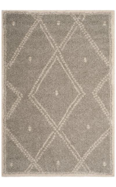 Arizona Shag ASG748D Grey - Ivory Area Rug