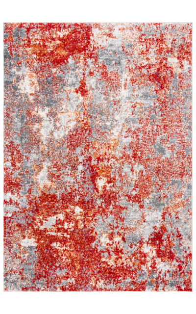 Aston ASN710Q Red - Grey Area Rug