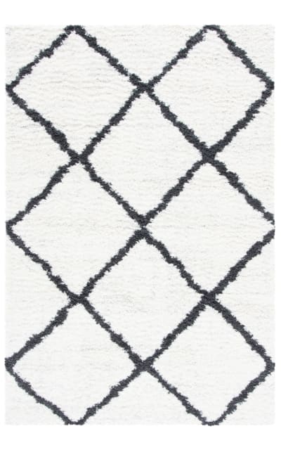August Shag AUG502A Ivory - Black Area Rug