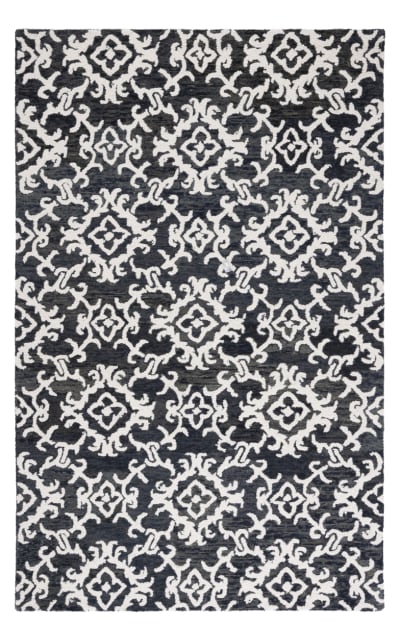 Blossom BLM104Z Black - Ivory Area Rug