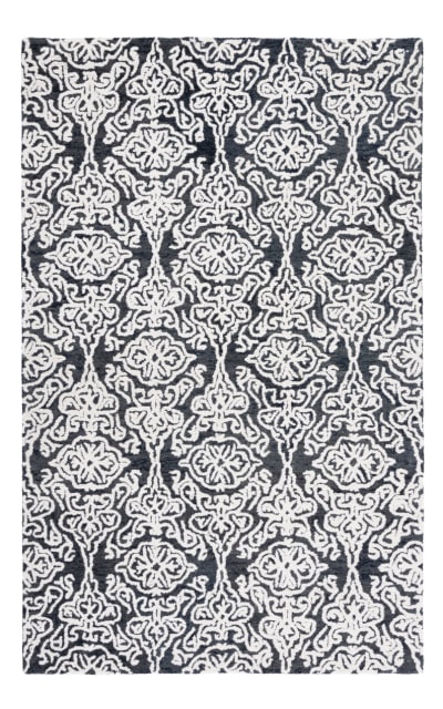 Blossom BLM112Z Black - Ivory Area Rug