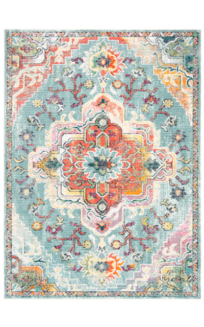 Crystal CRS501J Teal - Orange Area Rug