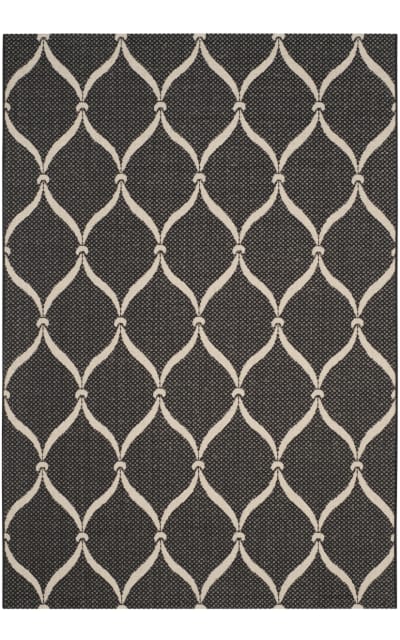 Courtyard CY6654-256 Black - Beige Area Rug