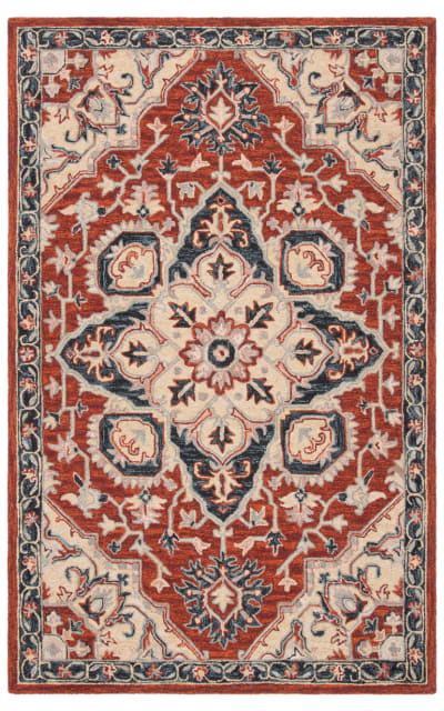 Heritage HG922Q Red - Black Area Rug