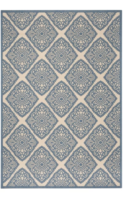 Linden LND132N Cream - Blue Area Rug