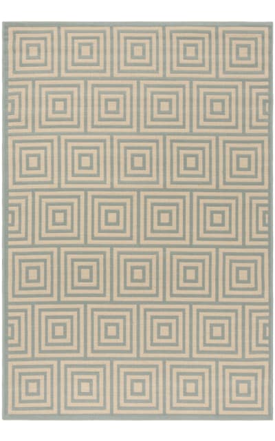 Linden LND173L Cream - Aqua Area Rug