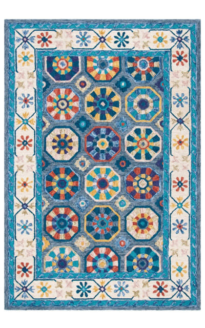 Metro Met116M Blue - Ivory Area Rug