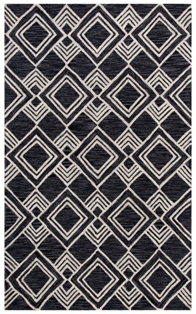 Micro-Loop Mlp154H Charcoal - Ivory Area Rug