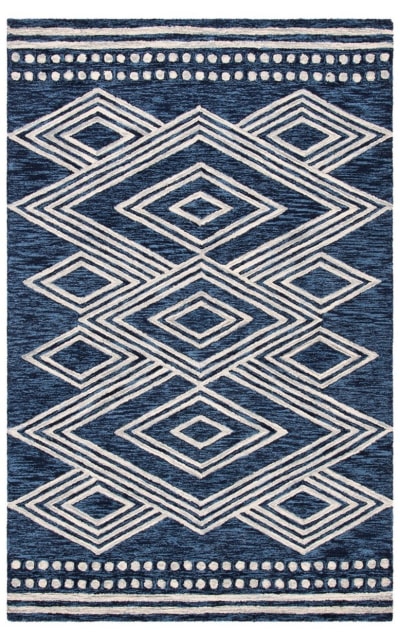 Micro-Loop Mlp156N Navy - Ivory Area Rug