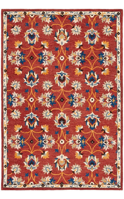Micro-Loop Mlp383P Rust - Blue Area Rug