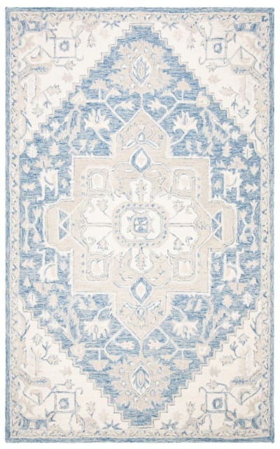 Micro-Loop Mlp503M Blue - Ivory Area Rug