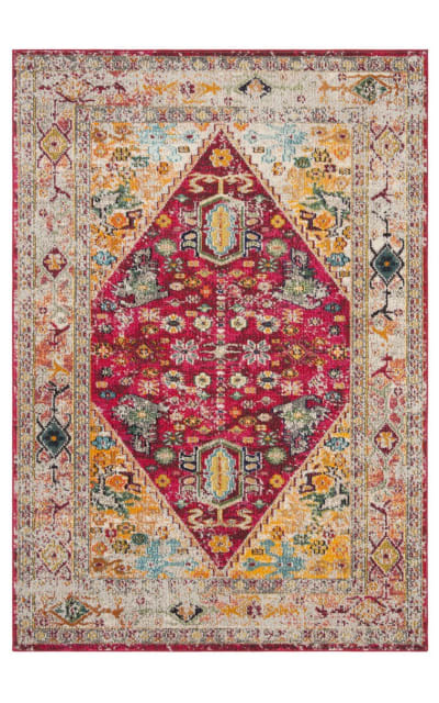 Monaco Mnc256R Fuchsia - Light Grey Area Rug