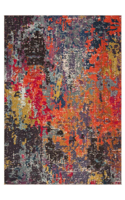 Monaco Mnc266M Blue - Orange Area Rug