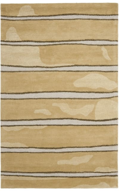 Chalk Stripe Msr3617B Toffee Gold Area Rug