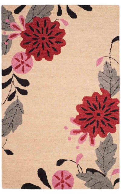 Picture Block Floral Msr4871A Ivory Area Rug
