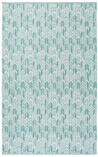 Montauk MTK609H Aqua - Ivory Area Rug