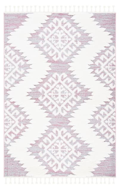 Moroccan Tassel Shag Mts652U Pink - Ivory Area Rug